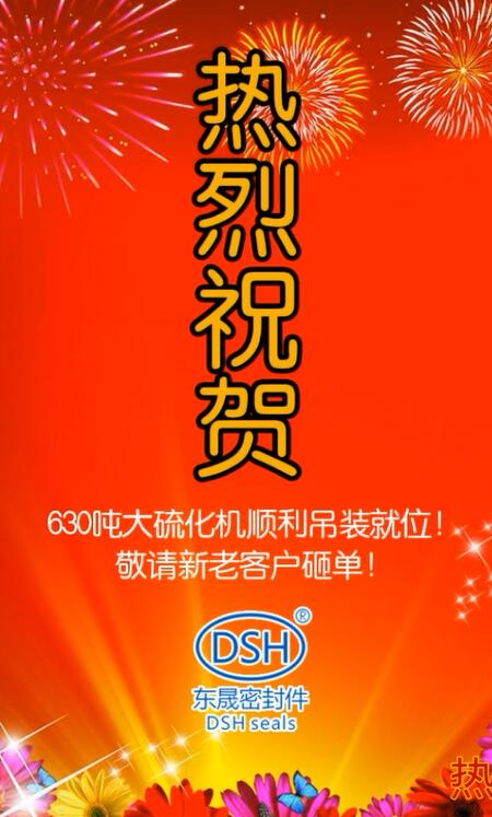 熱烈祝賀：東晟密封件630噸大硫化機順利吊裝就位！敬請新老客戶砸單！